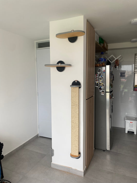 Gimnasio - CORE - GRIS - 1 Rascador Grande 116cm + 2 Repisas 40cm